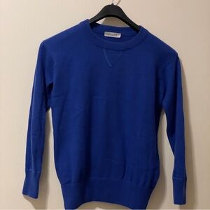 &Daughter 100% Pure Cashmere Sapphire Blue sweatshirt crew neck pullover size XS